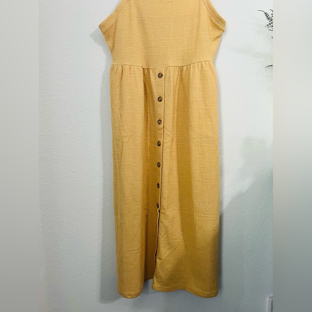 Madewell Cami Button-Front Textured Pickets Midi Dress Size Medium - Picture 8 of 12